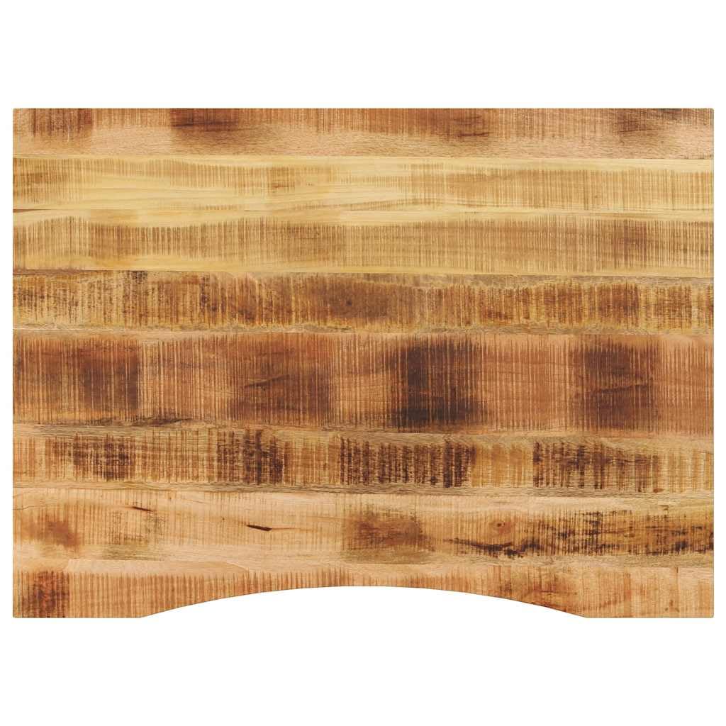 Massivholz Schreibtischplatte mit Ausschnitt Mango 110x80x2,5cm für Büro- und Esstische aus robustem Mangoholz