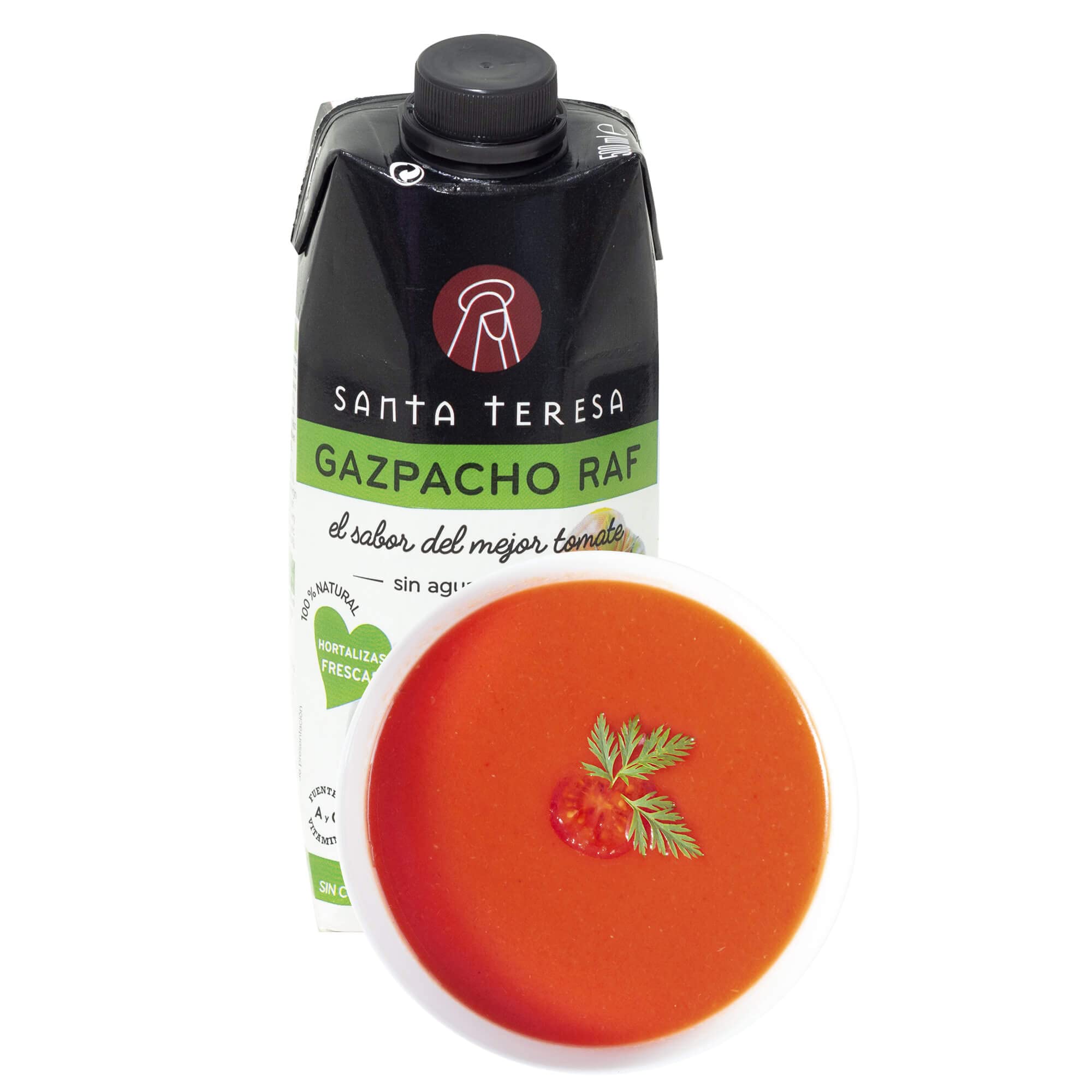 Santa Teresa - Gazpacho de Tomate Raf 500ml | Elaborado con Hortalizas Frescas e Ingredientes 100% Naturales | Sin Aditivos ni Gluten