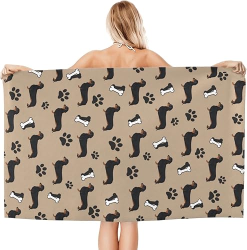 Miniatura 2 de MIHAIN Dachshund - Toalla de playa de microfibra de gran tamaño, de secado rápido, ligera, súper absorbente, toalla de baño para niños y adultos,