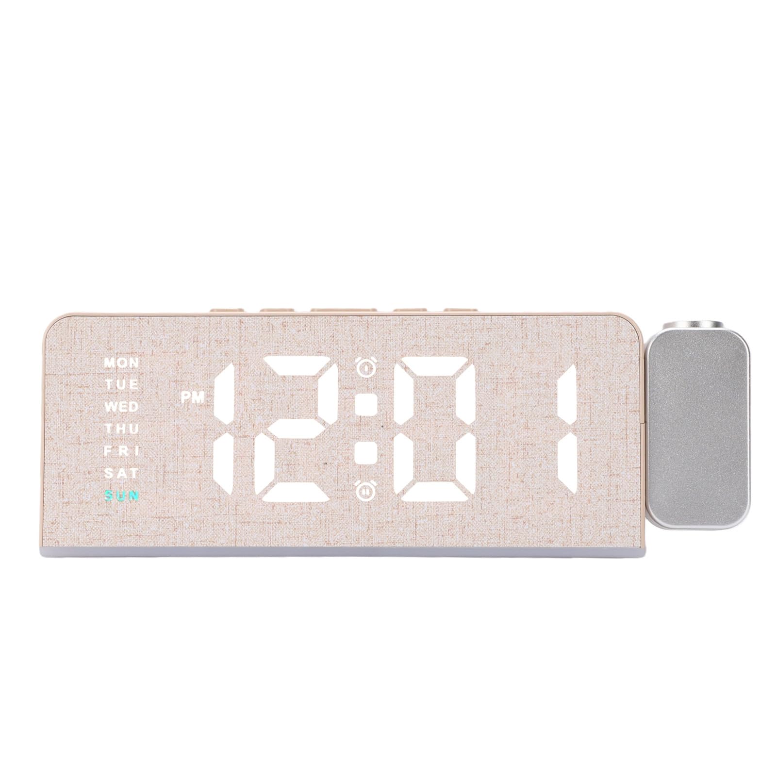 Réveil à projection bras rotatif 180° horloge numérique LED de chambre grise