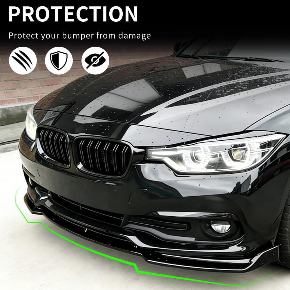 Front Lip Compatible with 3-Series F30 F31 Regular Bumper Model (Gloss Black, 2012-2018 F30 Base)