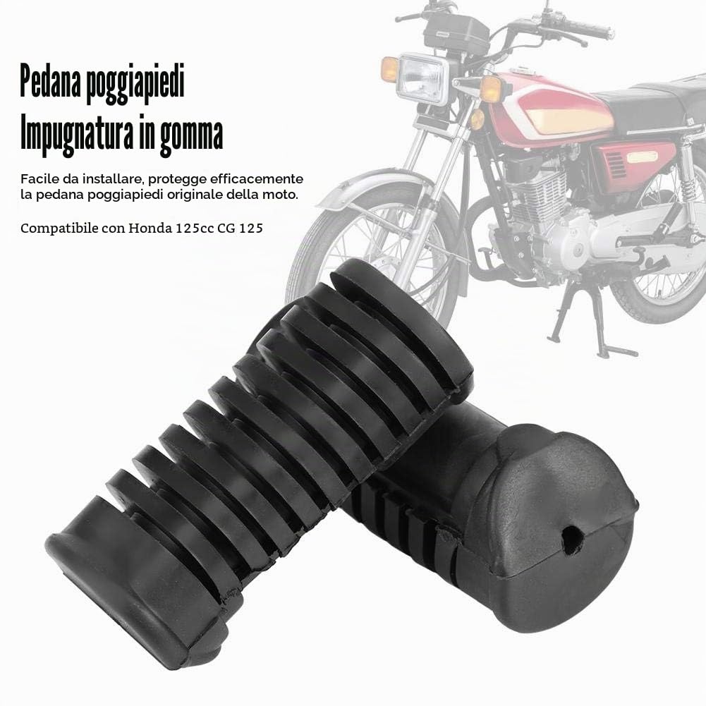Copri Pedane Moto Universali In Gomma - EBTOOLS, Adatto Per Moto, Anteriore, Nero