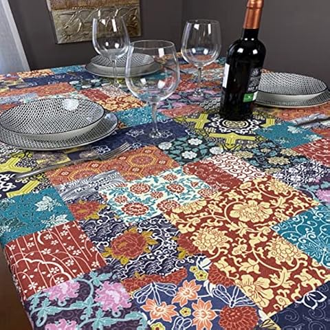 LAN&LAN - Mantel Digital de Tela, para Interior y Exterior, Tratamiento Suave de Antimanchas e Impermeable Cover