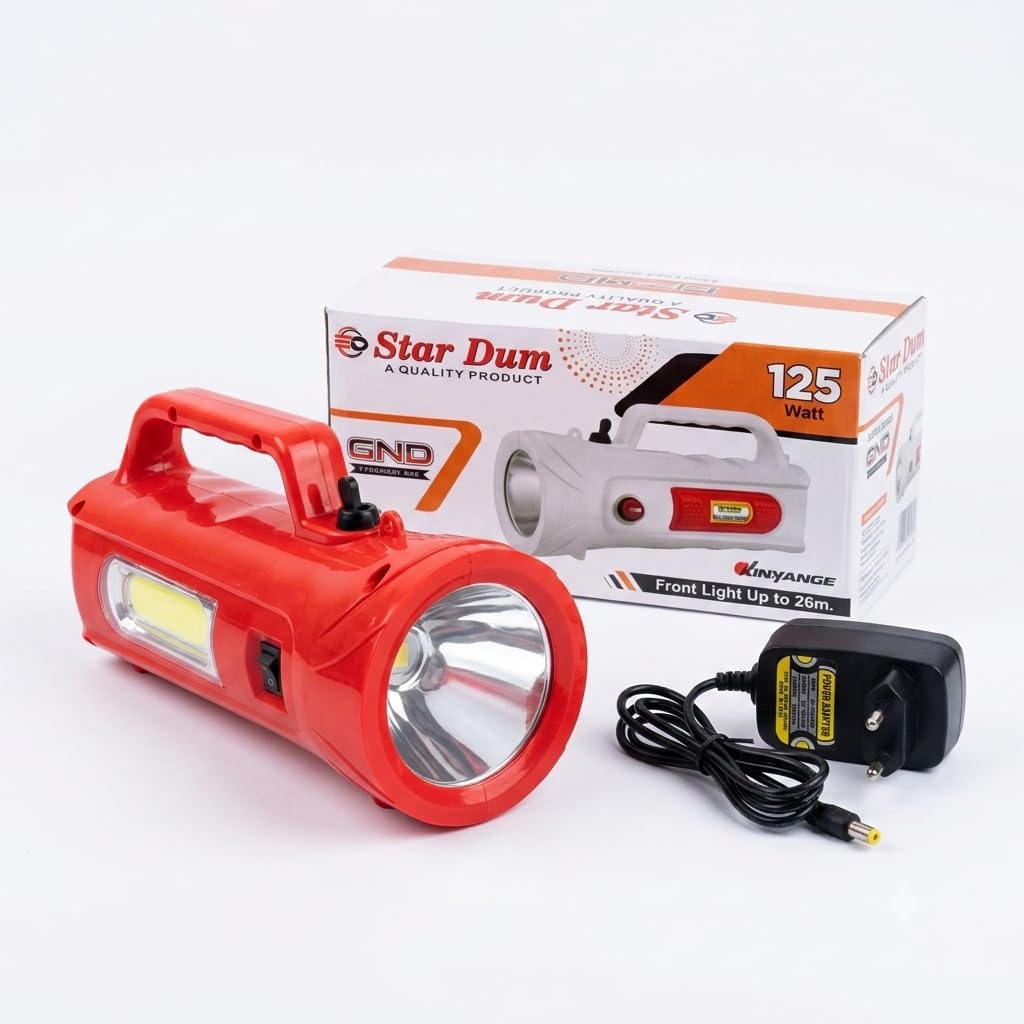 rechargeable led torch light, 4500mah battery, long range high power flashlight with usb charging, bright torch for farmers, home, outdoor & emergency
