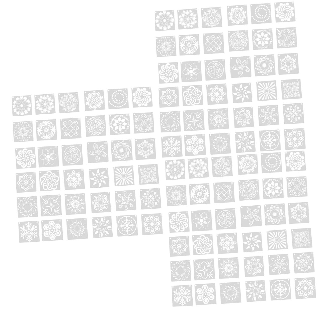 SEWACC 108 Stück Mandala Vorlage Mandala Malschablonen Aushöhlungsschablonen DIY Schablonen Zeichnungsschablonen
