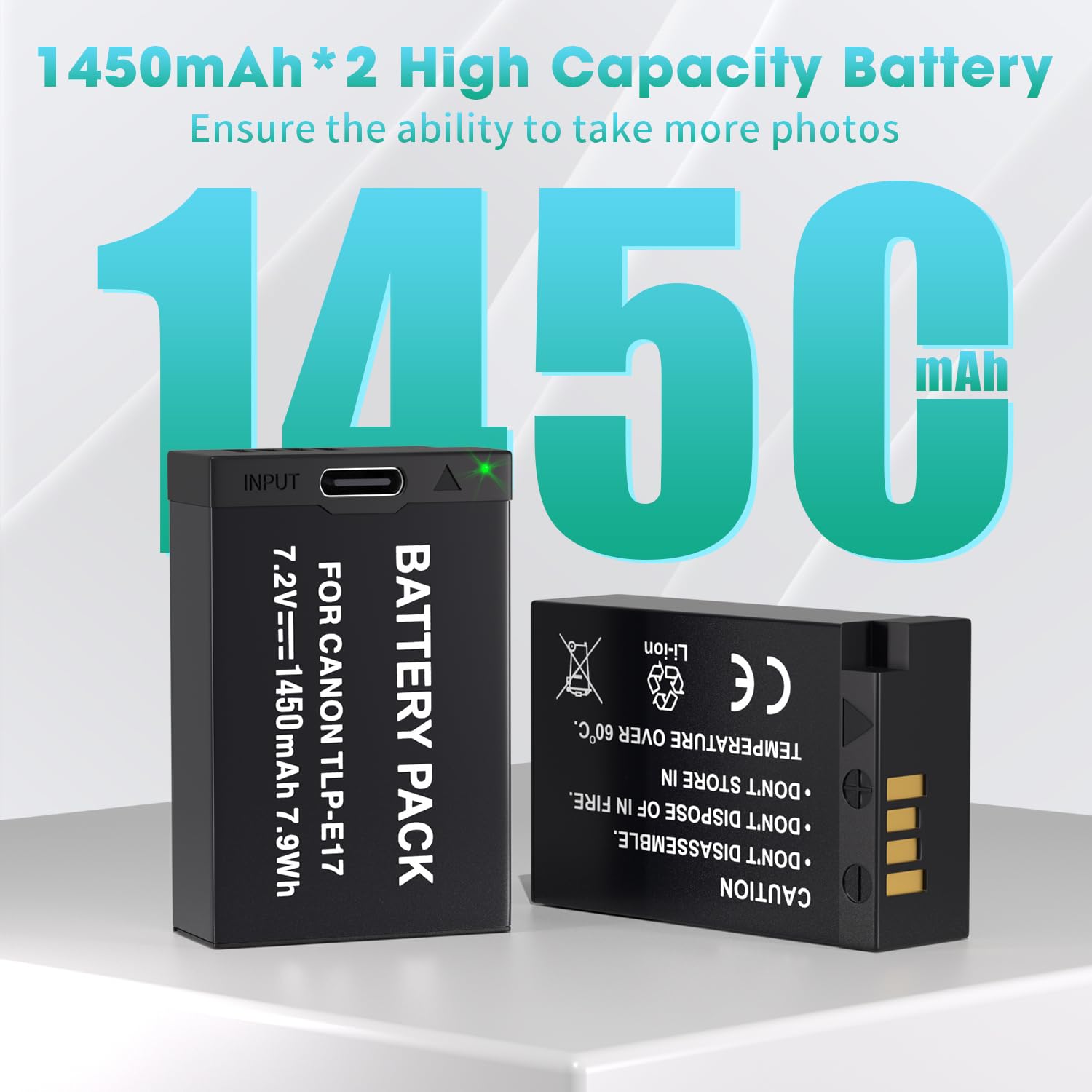 Amazon.com : LP LP-E17 Battery 2-Pack 1450mah USB-C Charging Port