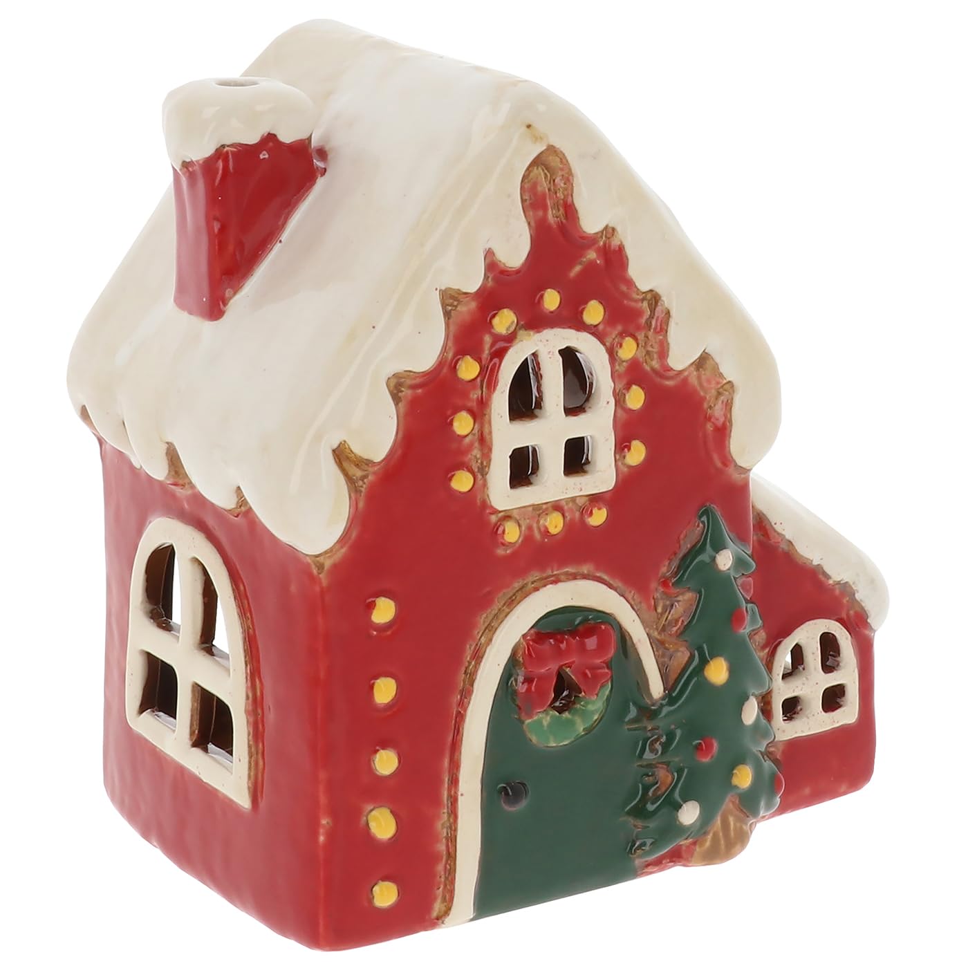 Village Pottery Xmas Fairy Light House Tealight Holder 350200