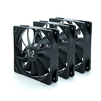 Kaze Flex 120 High Air Flow PC Case Fan, Fluid Dynamic Bearing,120mm x 25mm 3-Pack, PWN 4-pin, 1500RPM
