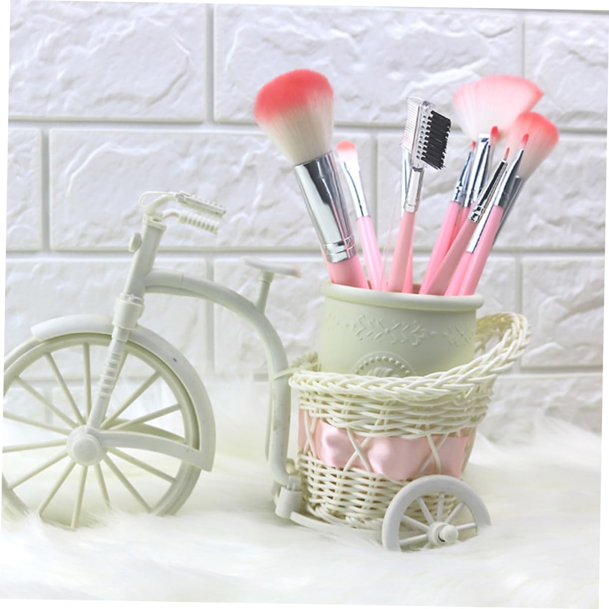 DOITOOL 3 Pièces Porte Pinceaux de Maquillage Style Européen Organisateur de Bureau et pour Cosmétiques et Fournitures de Bureau