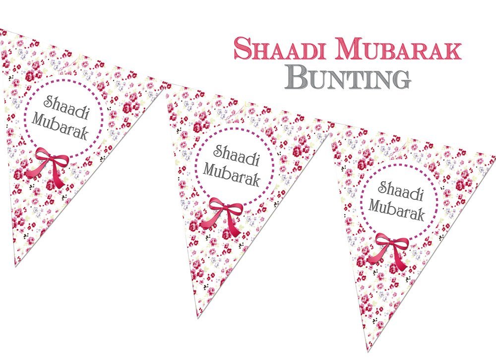 Shaadi Mubarak Bunting, Wedding Bunting, Reception Decorations