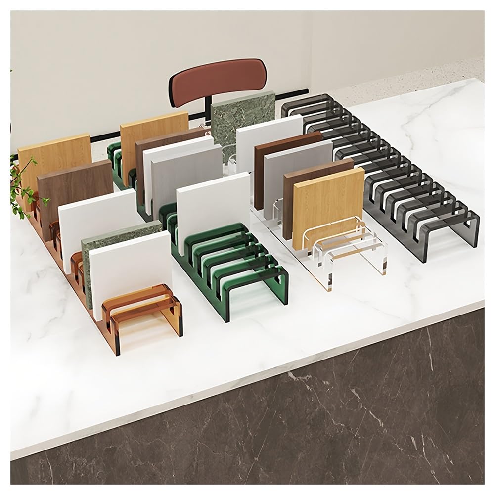 Espositore per piastrelle da pavimento con 14 slot per schede, organizer per piastrelle in ceramica acrilica, per piano di lavoro