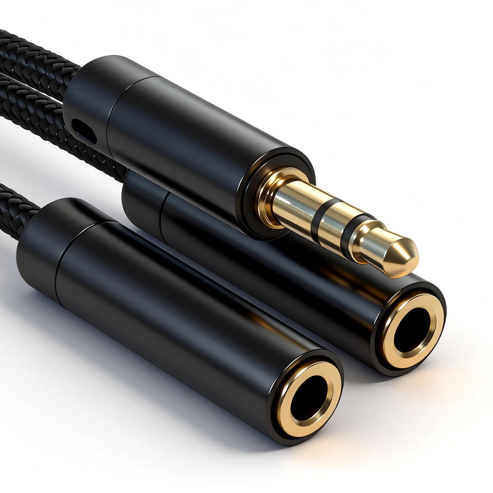 Headphone Splitter, Upgraded Nylon Braided 3.5mm Audio Stereo Y Aux Splitter, Dual Headphone Jack Adapter 1 Male to 2 Female for Sharing Music, Compatible with Phone, Switch, PC, Tablet-image-22