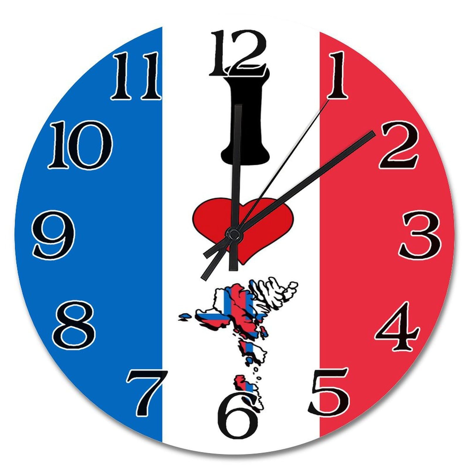 Horloge murale en bois îles Féroé 38,1 cm pour décorer un mur vide