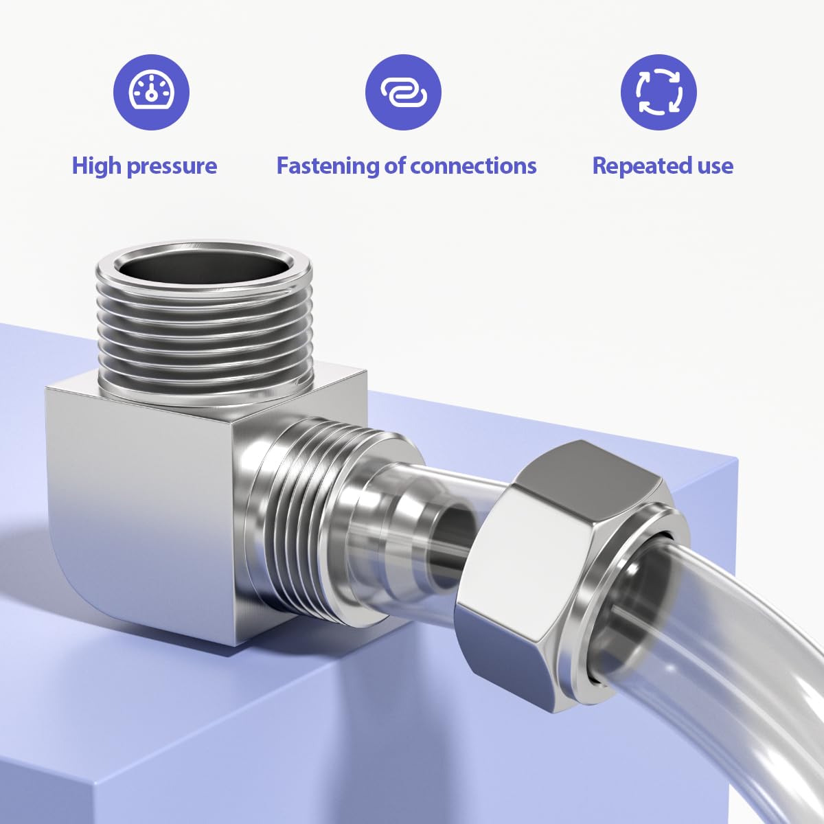 Bwintech 5 pezzi 6mm tubazione OD x 1/8” filettatura BSP maschio 90 gradi gomito spingere per bloccare tubo dado collegare raccordo pneumatico, KPL6-01 adattatore linea d'aria veloce