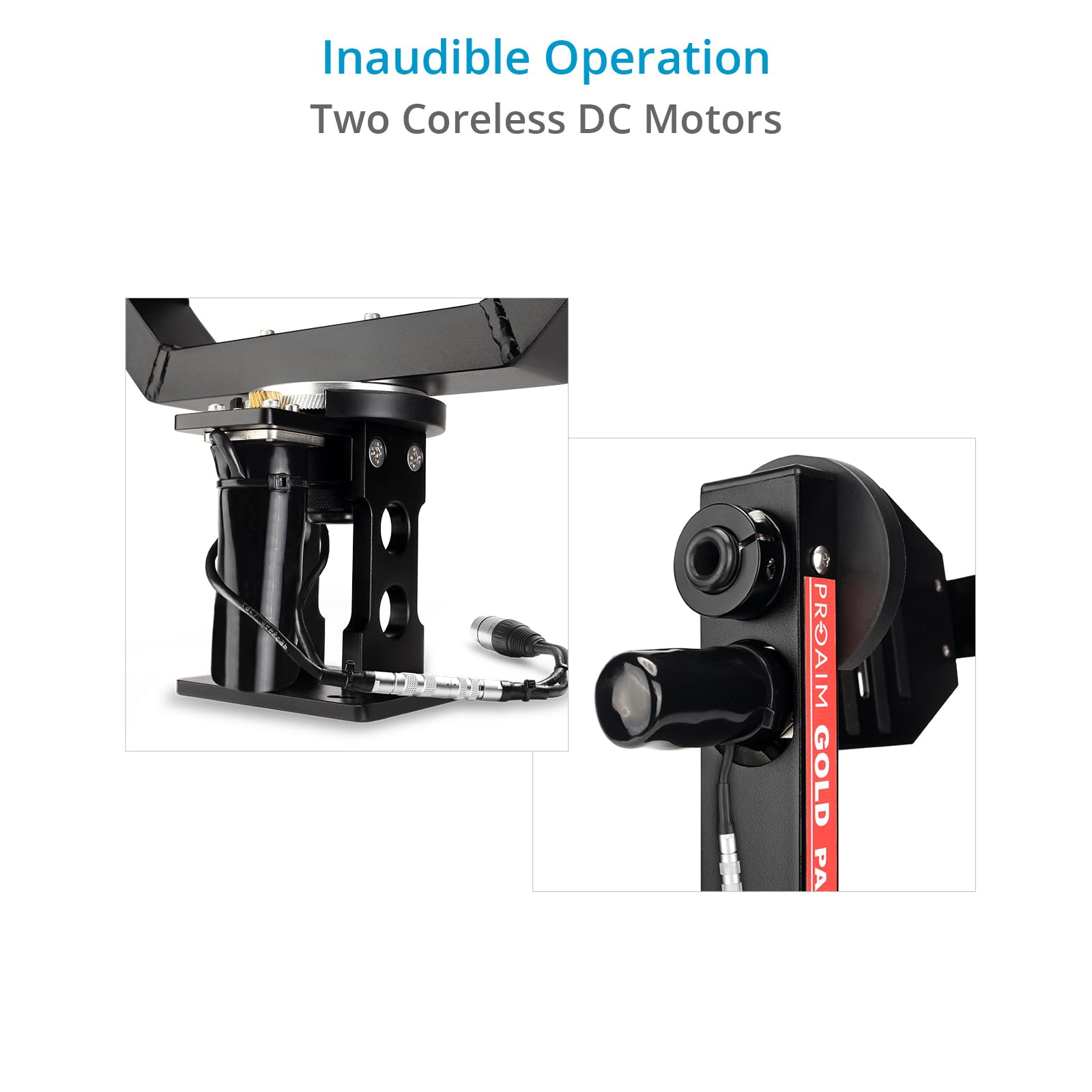 Proaim Gold Cabezal Motorizado Pan Tilt 2 Ejes para Grúas Jib