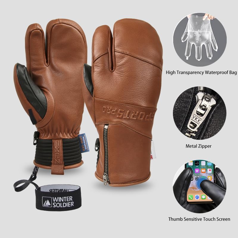 Amazon.com : Harssidanzar Men Women Winter Three Fingers Ski