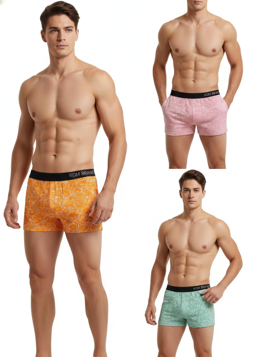 kgm brand Men's Soft Nylon Solid Mini Trunk | Mini Trunk Underwear | Ice-Silk Men Short | Printed Underwear | Ultra-Soft Material Trunks for Men | Pack of 3-picture-37