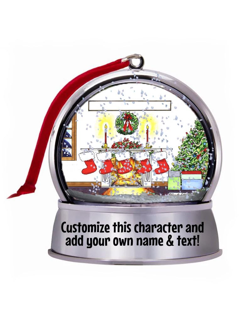 Personalized Friendly Folks Christmas Stocking - 5 Snow Globe Magnet - Great Gift!
