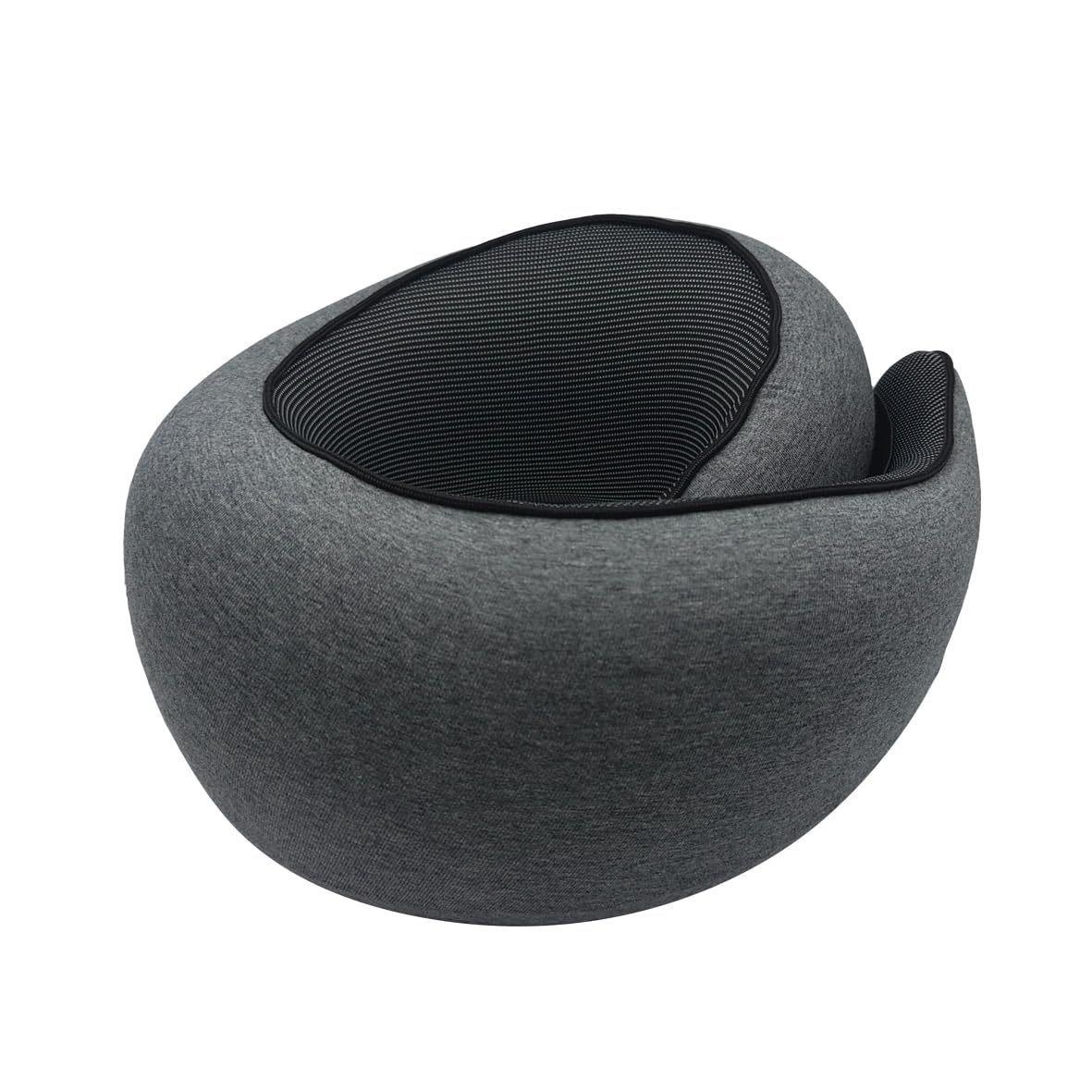 HUALEI-V Portable Travel Pillow,Memory Foam Neck Pillow for Travel,Neck Support Pillow for Airplane with Eyemask,Earplugs and Storage Bag(Grey)