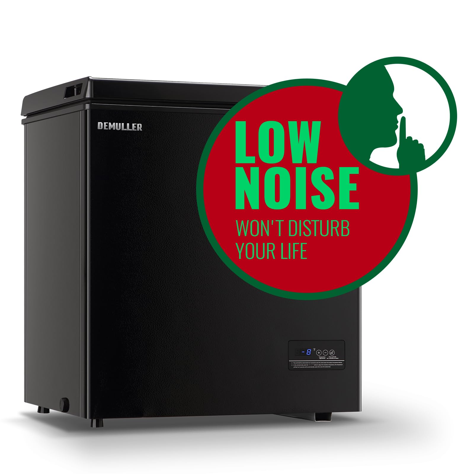 Chest Freezer 5.0Cubic Feet Deep Freezer Freestanding Freezers with 2 Removable Stainless Steel Basket, Mini Freezer Top Open Door Compact Freezer with Electronic Control 41℉ to -15℉BLACK