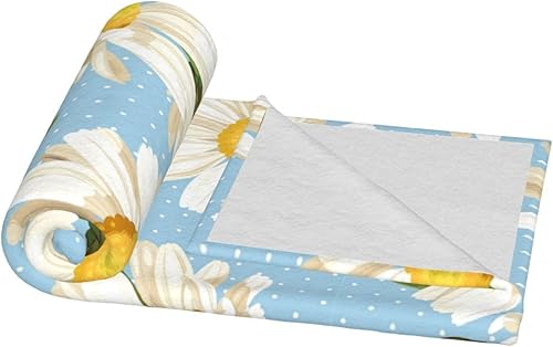 Miniatura 7 de Manta de margaritas para mujer, suave manta de forro polar de verano de 50 x 40 pulgadas, manta ligera de viaje para cama, sofá, bonita decoración