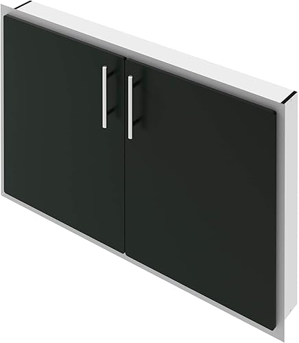 Foreman - Puerta de acceso de cocina para exteriores, plástico HPL, para isla de barbacoa, estación de parrilla y gabinete exterior (34.1in de ancho