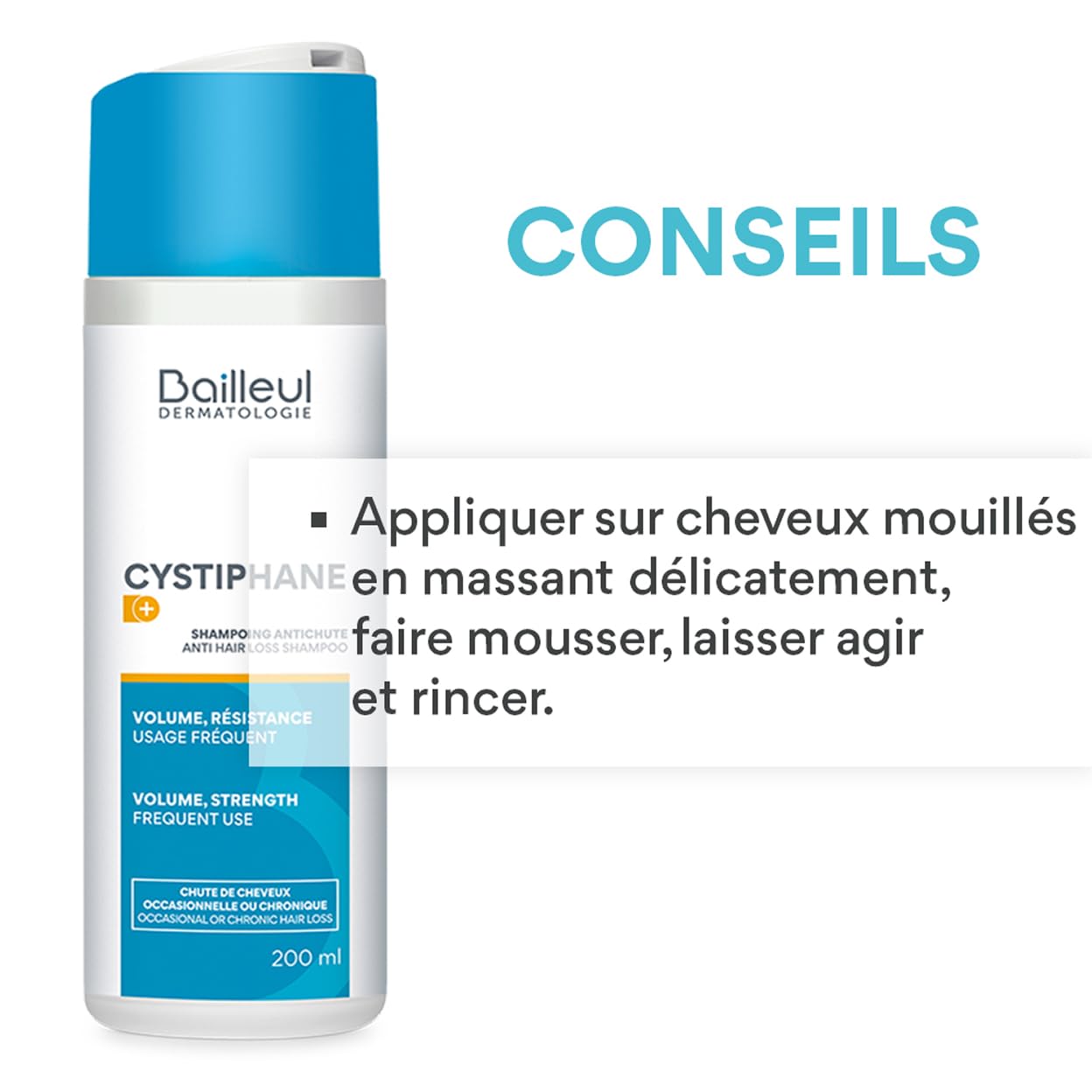 Bailleul | Bundle Anticaída Cabello y Uñas | Cystiphane Fort Complemento Alimenticio 120 comprimidos + Cystiphane+ Champú Anticaída 200 ml