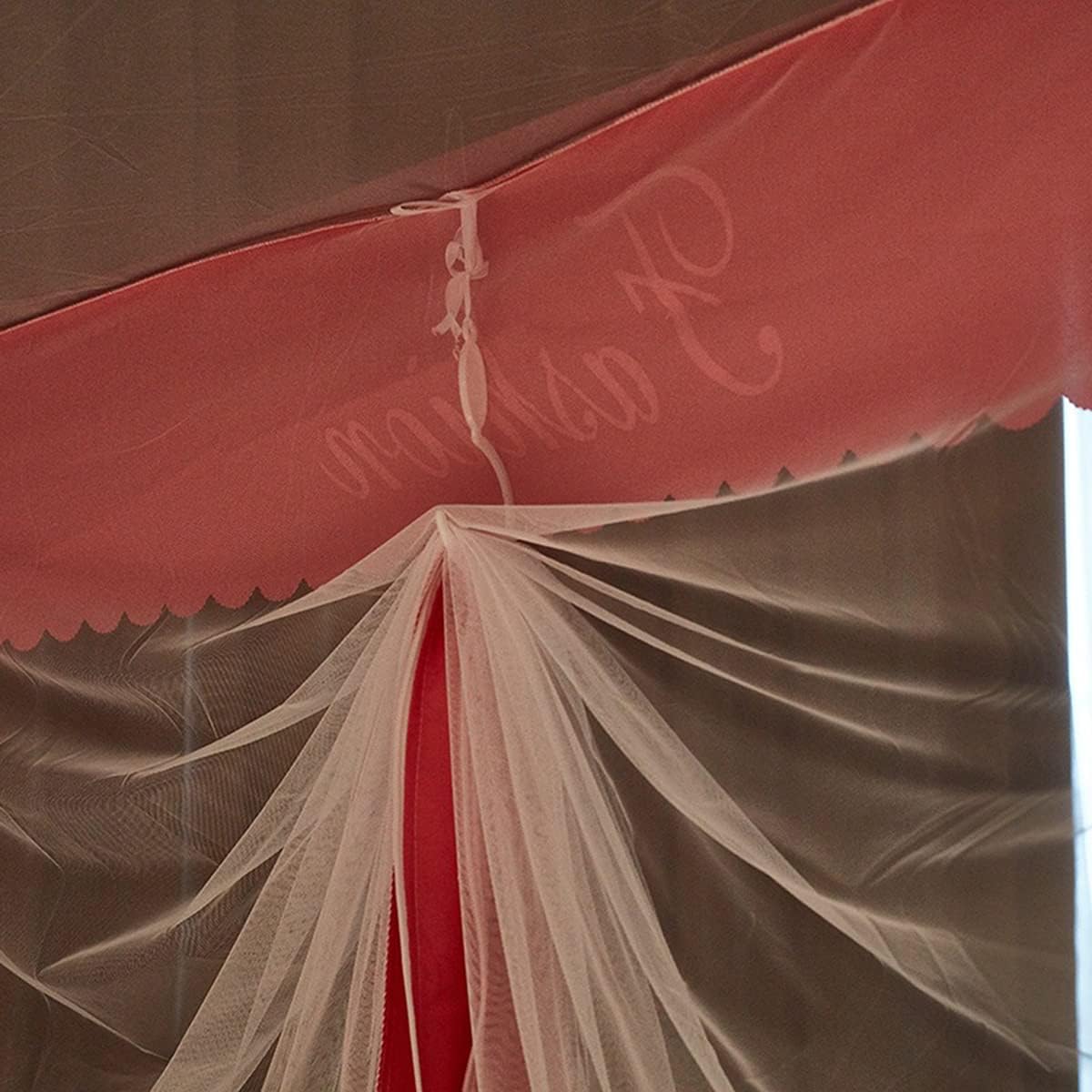 Bedroom Mosquito Net Canopy for Double and Single Bed with U-Shaped Zipper Doors Insect Screen Mesh Polyester Tent Curtains Easy Installation,Blue,200×220×170CM