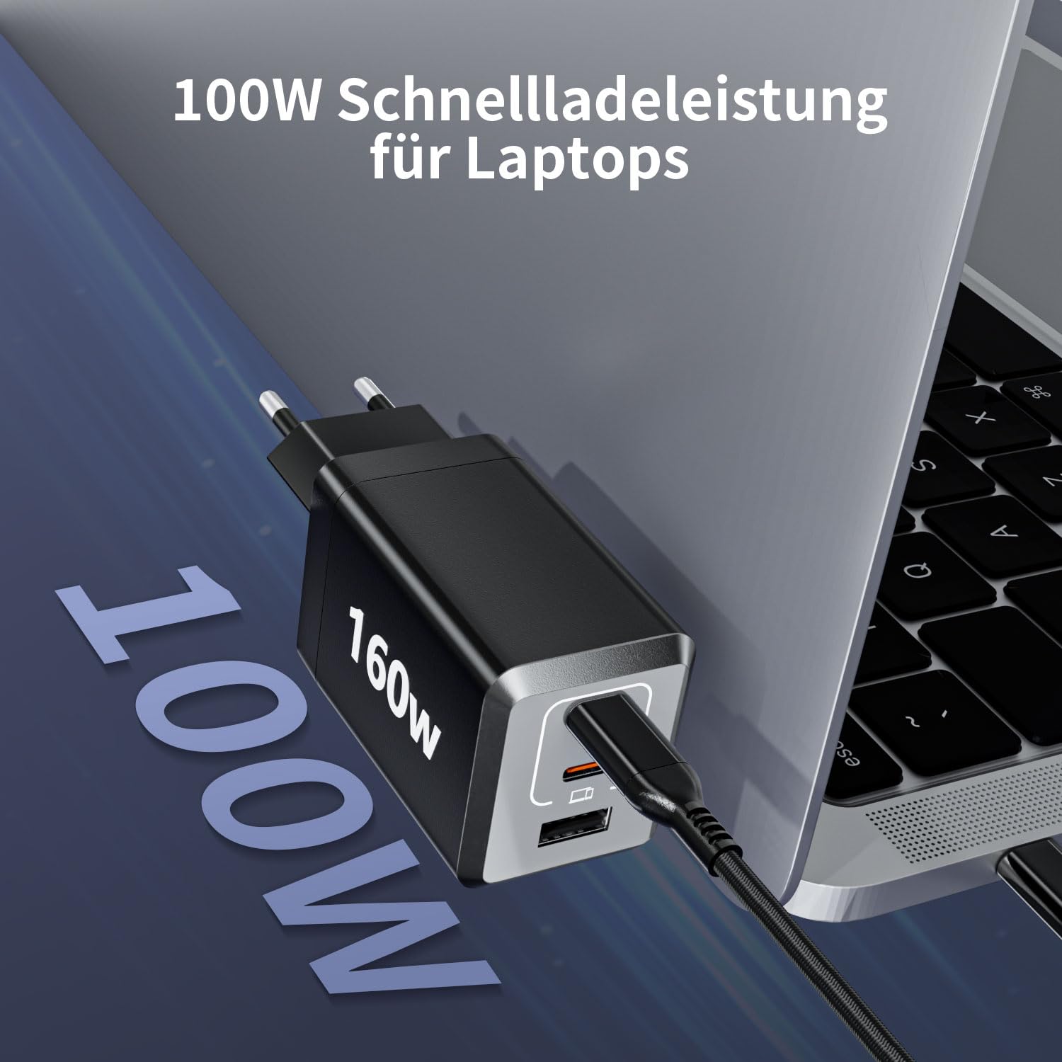 HSSNS Ładowarka USB C 160 W: 3-portowa ładowarka PPS, zasilacz GaN USB C do MacBook Pro/Air, iPad, iPhone 16/15/14