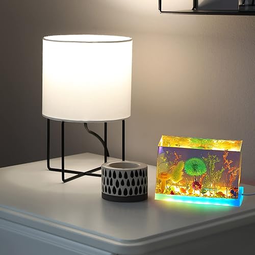 Miniatura 6 de 4 moldes cuadrados de silicona de resina de luz para la preservación de flores con luz USB para bricolaje resina epoxi fundición artesanal, adornos