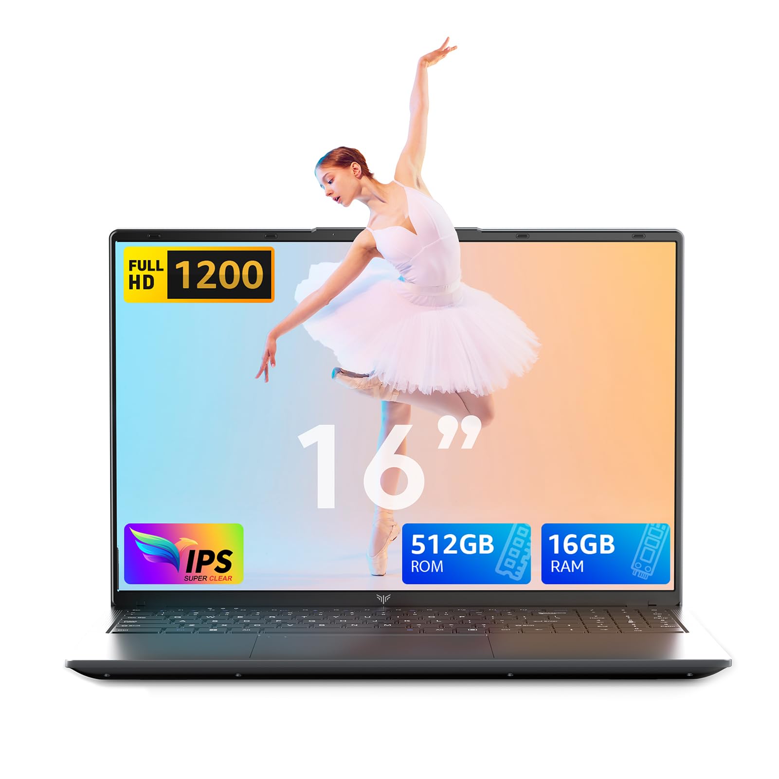 ACEMAGIC 2025 Notebook16 Pollici 1920 * 1200 FHD Quad-Core N97 (Fino a 3.6GHz) Pc Portatile 16GB DDR4 512GB SSD M.2 NVME(espansione 2TB),WiF 5,BT5.0,HDMI,Type C,Laptop per ufficio e studio