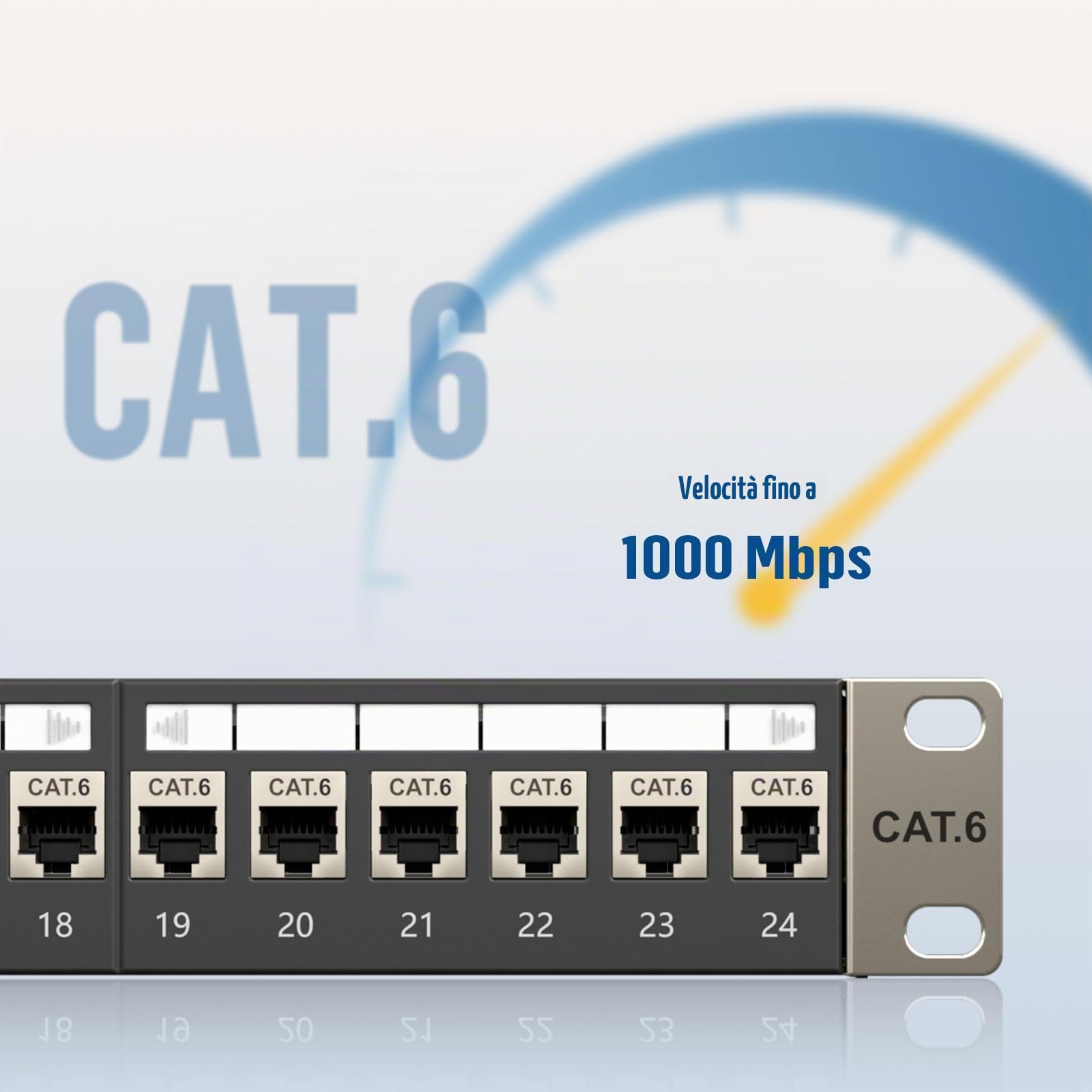 FGB Pannello patch 1U a 12 porte, Cat7, rack di rete montabile, RJ45, accoppiatore Keystone schermato con barra posteriore, cablaggio di rete Inline Keystone per switch di rete Gigabit