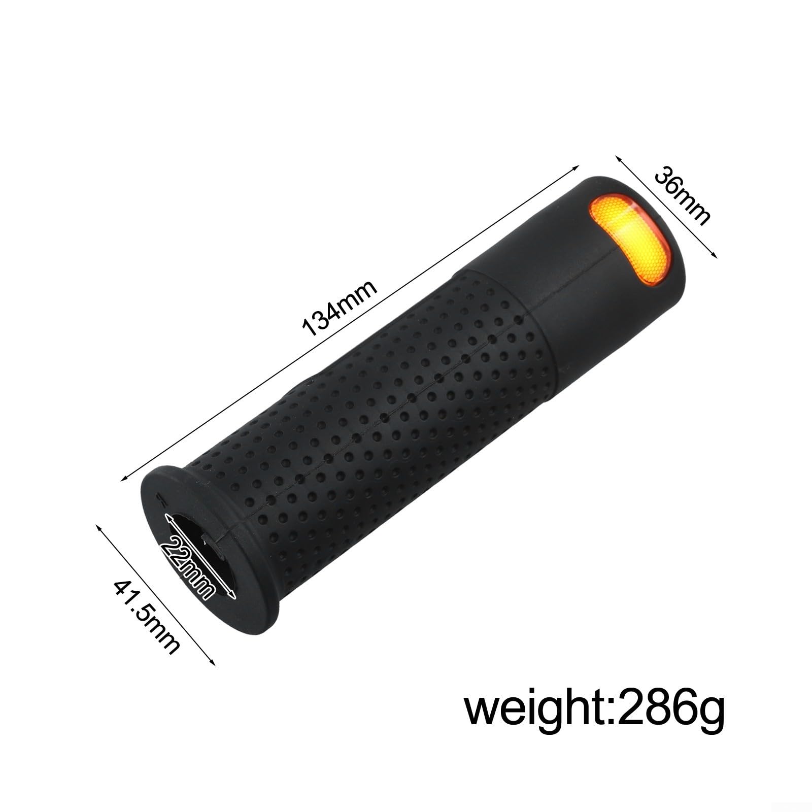 1 paio di manopole per manubrio di scooter elettrico, luci di direzione integrate sinistra e destra, impugnature antiscivolo in silicone, per Xiaomi M365 Pro 1 Pro 2 Mi3, 135 mm (nero)