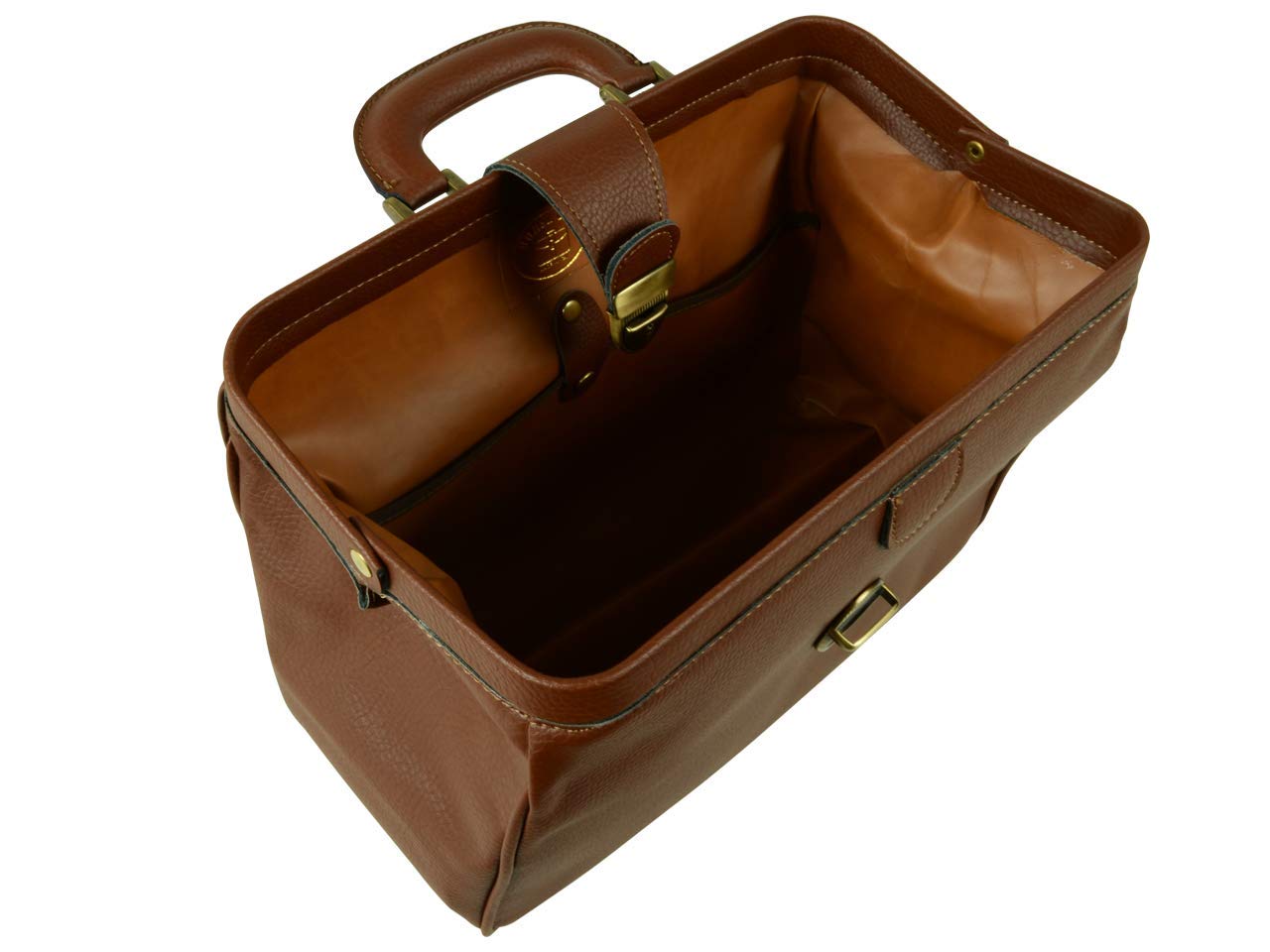 Bolsa médica de piel Gima TEXAS, 35 cm de largo x 12 cm de ancho x 22 cm de alto, marrón, bolsa de médico.