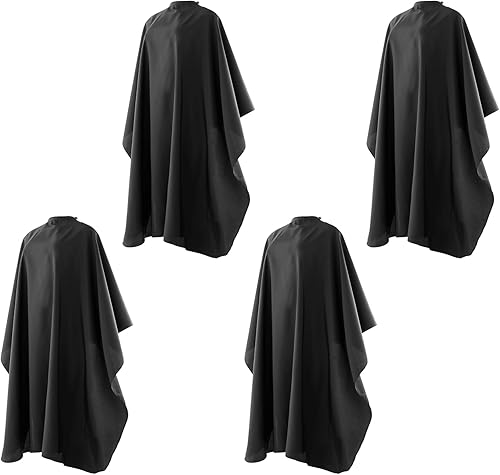 Capas de peluquería con cierre a presión impermeable peluquería peinado corte de pelo colorante capa de nylon para peluquería peluquería, Negro -