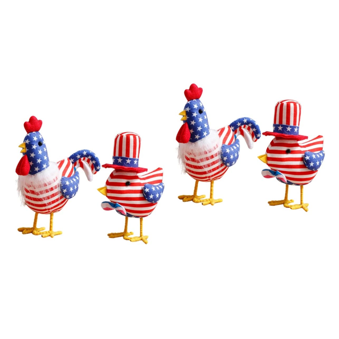 4stücke Unabhängigkeitstag Dekorative -hühnchen Und Entzückende Truthahn Ornamente Für Patriotische Feiertagsfeiern Für Tisch Und Festdekoration