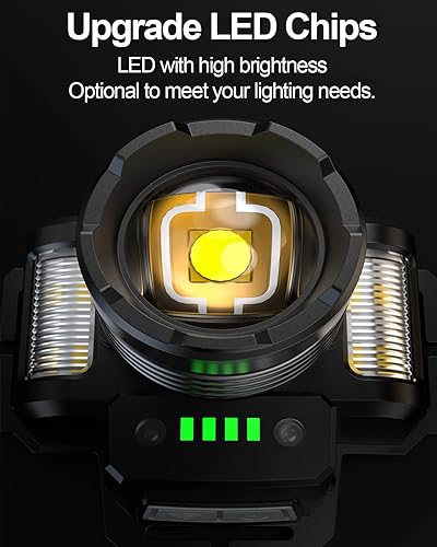 Miniatura 3 de Linterna frontal LED recargable súper brillante, luz de cabeza impermeable con sensor de movimiento para adultos, 5 modos de faro manos libres para