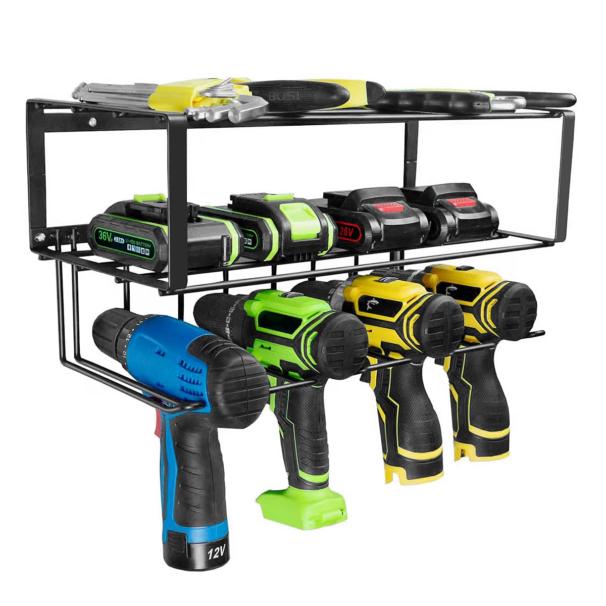 Buy Power Tool Organizer, Wall Mount Heavy Duty Drill Holder, 3 Layers