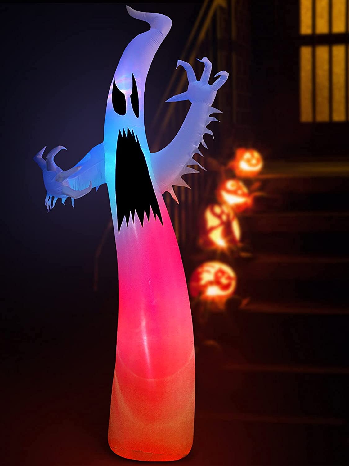 11.8 pies Halloween Inflables Decoración con Luces LED, EBANKU Halloween Decoración de Jardín Interior al Aire Libre Fantasma Inflable Jardín Patio Fiesta de Terror