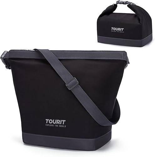 TOURIT Bolsa de almuerzo con hebilla, duradera, plegable, plegable, bolsa de almuerzo aislada para mujeres y hombres, para el trabajo, almuerzos al