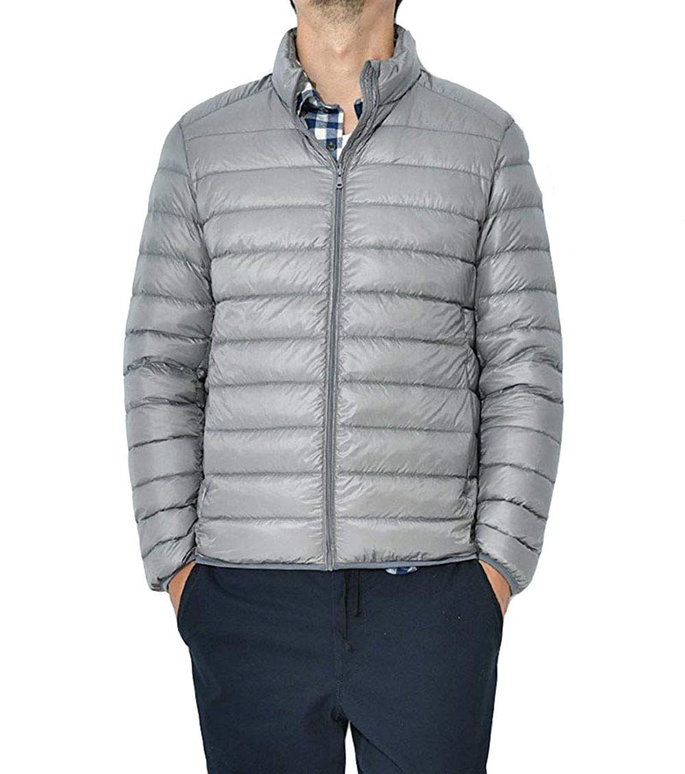 Doudoune Légère Homme Veste Compressible en Duvet de Canard Manches Longues Down Jacket