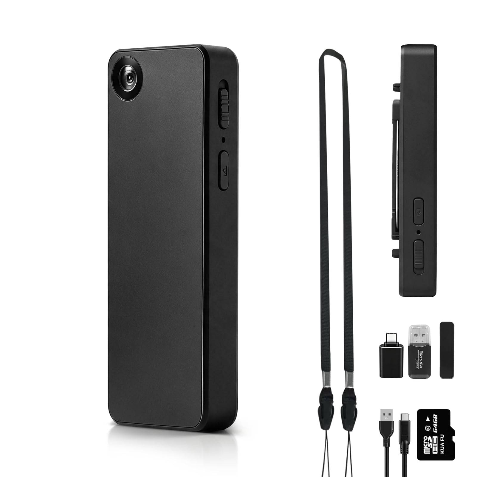 1080P Mini Body Camera POV Camera with Audio and Video Recording for Vlogging, Portable Pocket Bodycam with 64G Card, Wearable Tiny Camcorder Video Cam with Motion Detection for Filming, Travel, Work