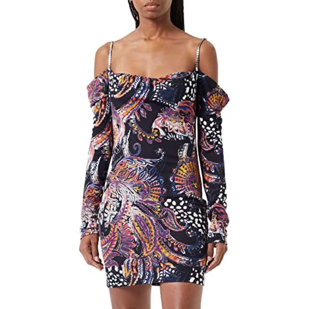 Just Cavalli Sukienka damska, 860s Black + Mix Color, 36