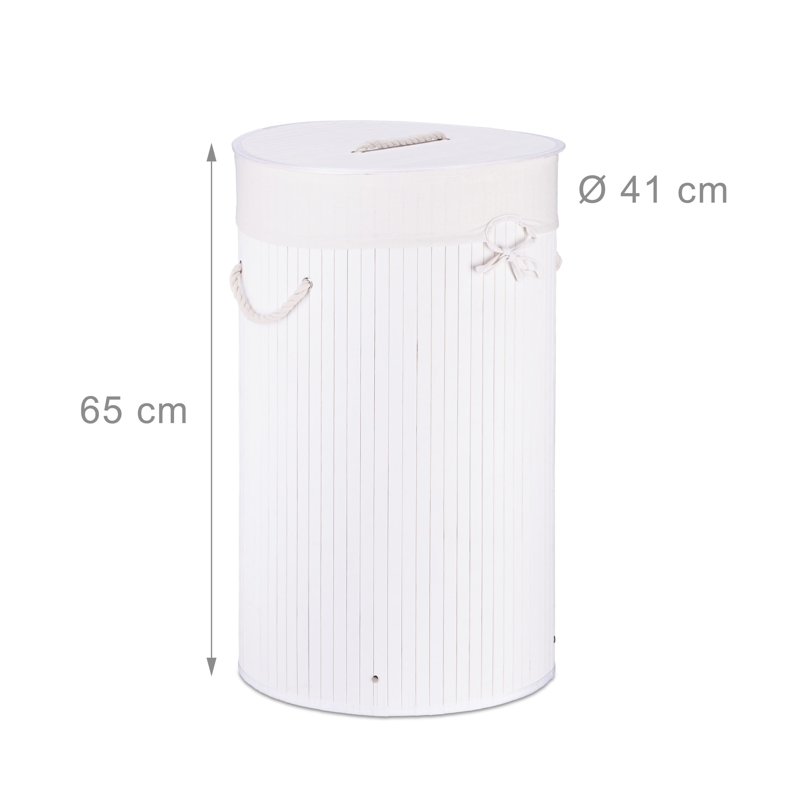 Panier À Linge 2 Compartiments En Tissu De Bambou Gris Clair - 100L