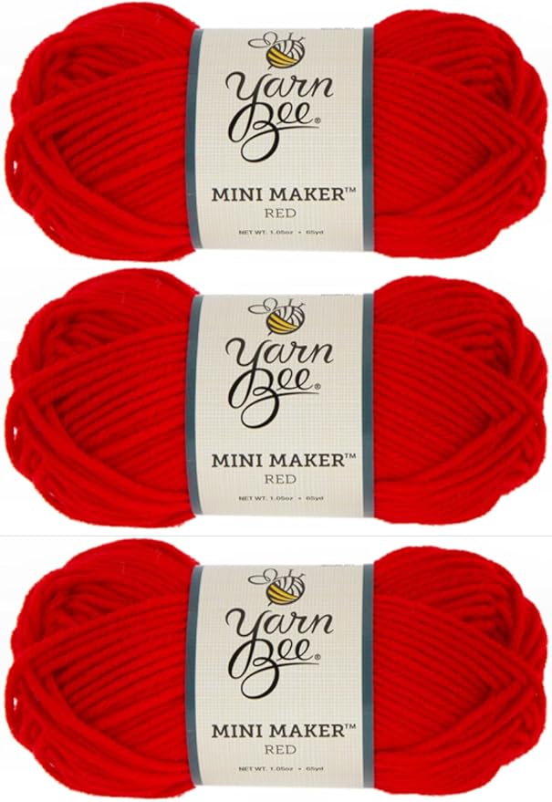 Hobby Lobby Red Yarn Bee Mini Maker Yarn Set of 3