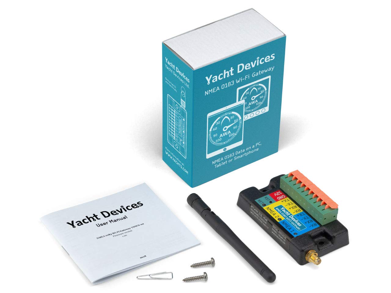 Yacht Devices NMEA-0183 Boat WiFi Gateway - YDWN-02, Black