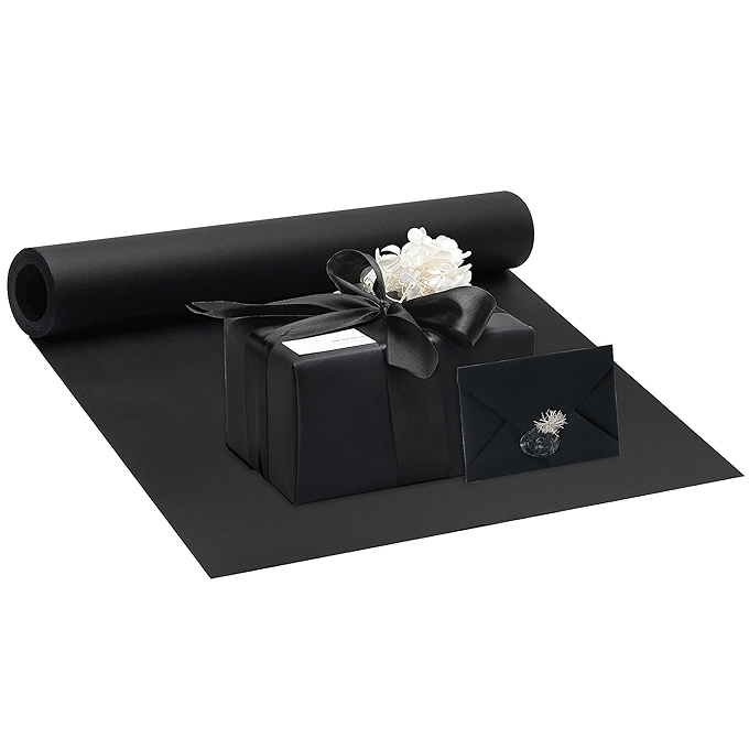 黑色包装纸 - 适用于绘画、礼物包装、墙面艺术、婚礼、生日及节日活动