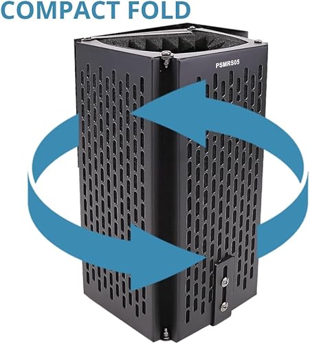 Miniatura 3 de Pyle Aislamiento de sonido de micrófono de estudio  Mejora la voz y el canto con 5 paneles acústicos plegables, profundidad ajustable y soporte de