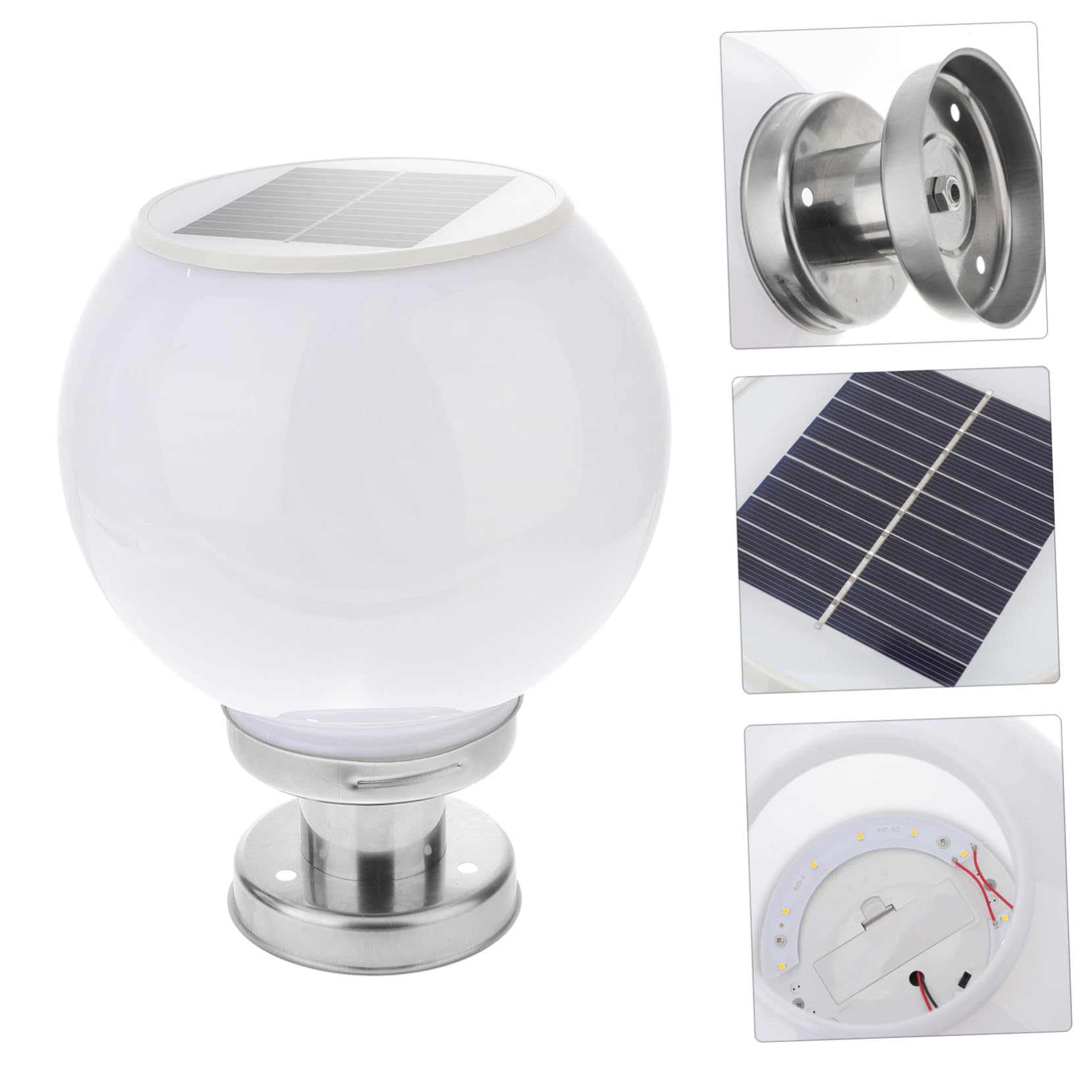 Solar Pfostenleuchte für Zaunpfosten, Edelstahl Acryl, Warmweiß | Dekorative Außenbeleuchtung für Balkon und Garten, Solar Geladen, Nachtlichtfunktion
