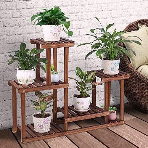 EMIWUD FURNITURE Stand Multi-Tier Wood Plant Shelves Indoor Outdoor Plant Display Rack for Living Room, Balcony & Garden (large) (B0CPKLB8FC) Amazon Price History, Amazon Price Tracker